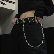 Black metal chain punk belt DB7194