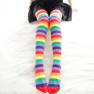 Rainbow striped knee socks DB4460