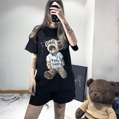 Dark printed bear t-shirt DB4151