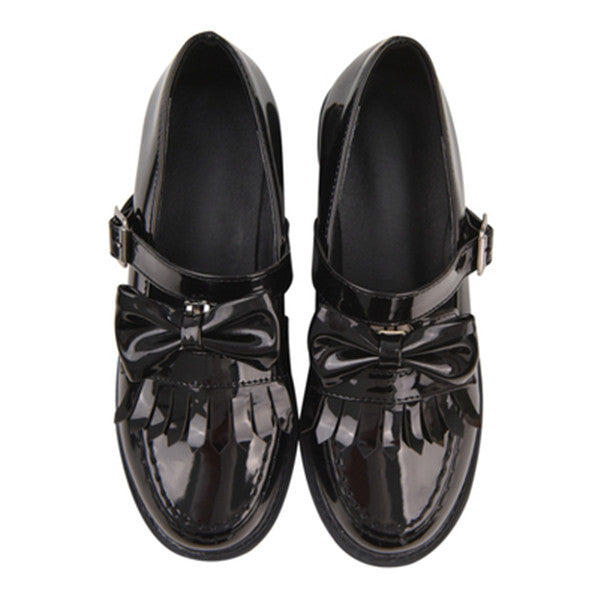 Lolita Bowknot College Leather Shoes DB5875