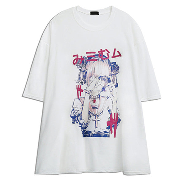 Anime print short sleeve T-shirt DB5837