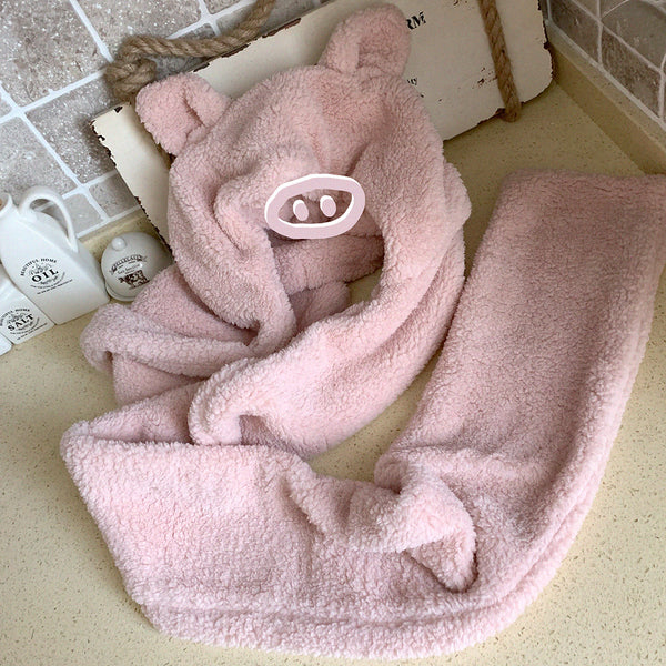 Cute pink piggy scarf DB6423