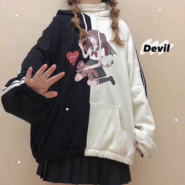 Anime color block hoodie DB6467