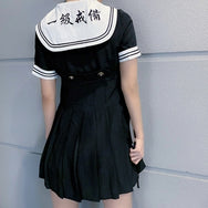 Dark Embroidered Sailor Dress DB4043