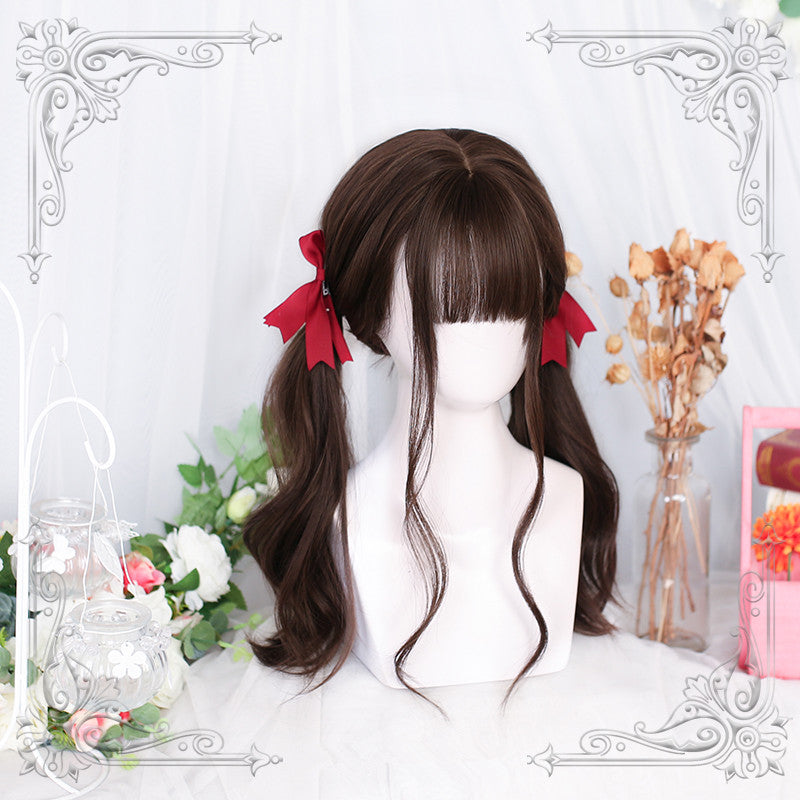 Cold brown gentle curly wig DB7387