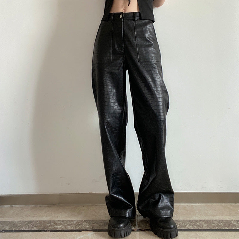 Punk Dark Chain Leather Pants DB7582
