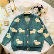 Lamb knitted sweater coat DB5984