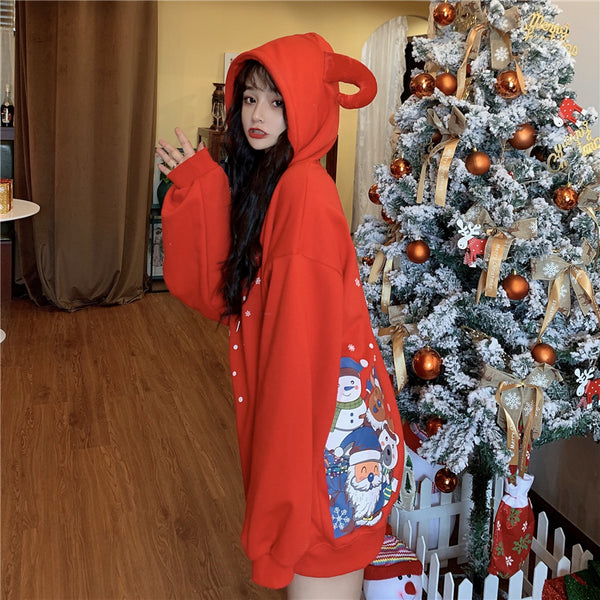 Christmas cute hooded top DB6286