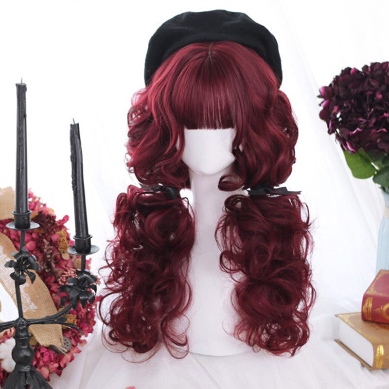 Harajuku Lori tri-color medium long curly hair wig DB5186