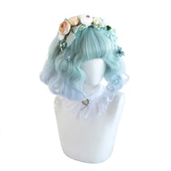 Lolita gradient water blue curly hair wig DB4778