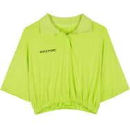 Fluorescent green Polo collar short t-shirt DB4170