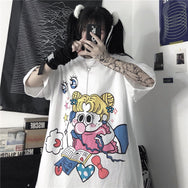 Anime printed short-sleeved T-shirt DB5694