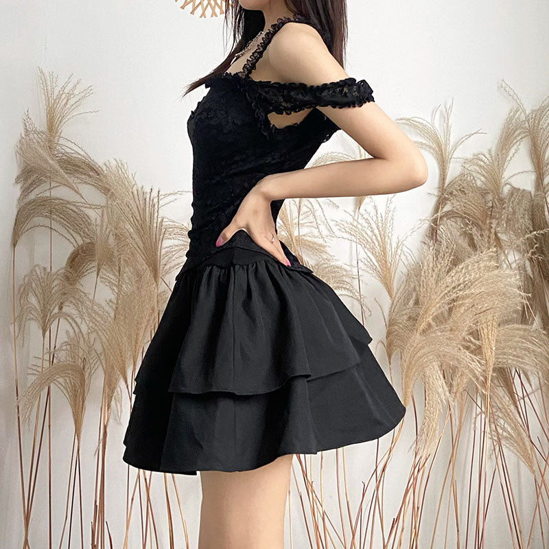 lace stitching fashion skirt DB7715