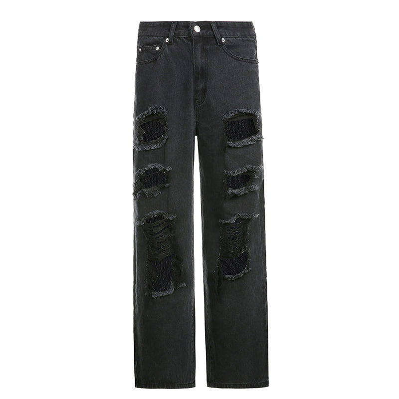 vintage ripped fringe jeans DB7735