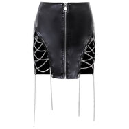 punk leather skirt  DB7865