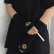 Dark Embroidered Gloves DB4266