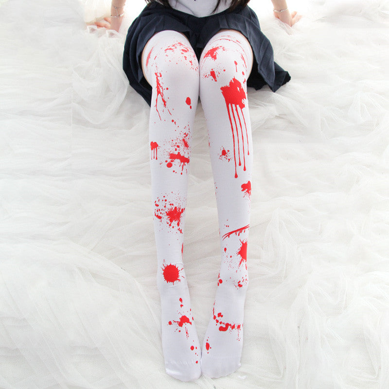 Halloween blood printed paint socks DB4691