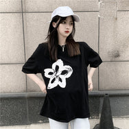 Flower print short-sleeved T-shirt DB5504