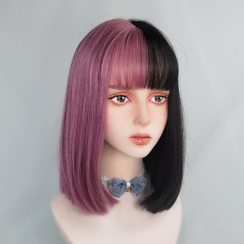 Lolita Black + Pink Purple Wig DB6907