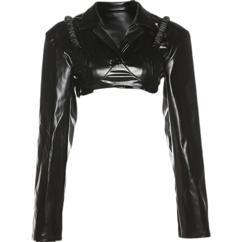 cool hot girl leather jacket DB7413