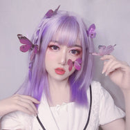 Lolita purple gray mid-length wig DB6027