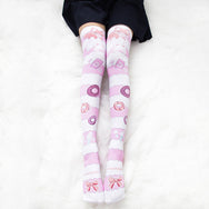 Donut printed lacquered socks DB4505
