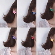 Colored flower clay earrings DB5394
