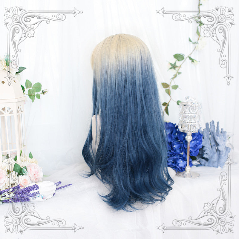 White and blue gradient wig DB7376