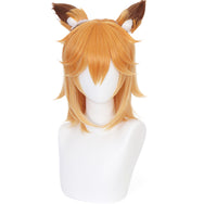 cos anime fairy fox yellow gradient wig DB5205