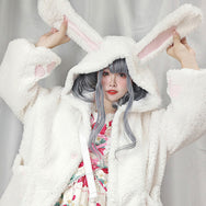 Cute bear and rabbit hooded plush jacket DB6211
