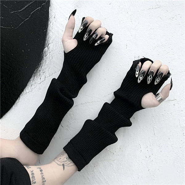 Dark Knit Sleeve Gloves  DB7634