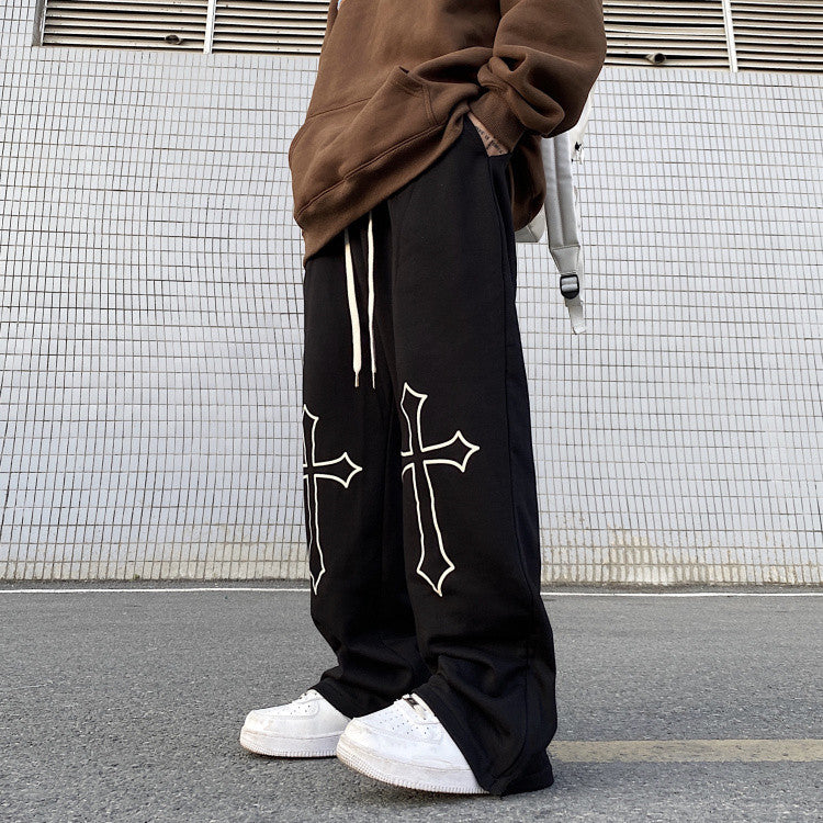 Black Cross Casual Pants DB7426