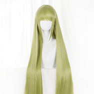 Enkidu cosplay light yellow green long straight wig DB5804