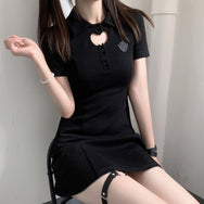 Black Heart Cutout Dress DB7905