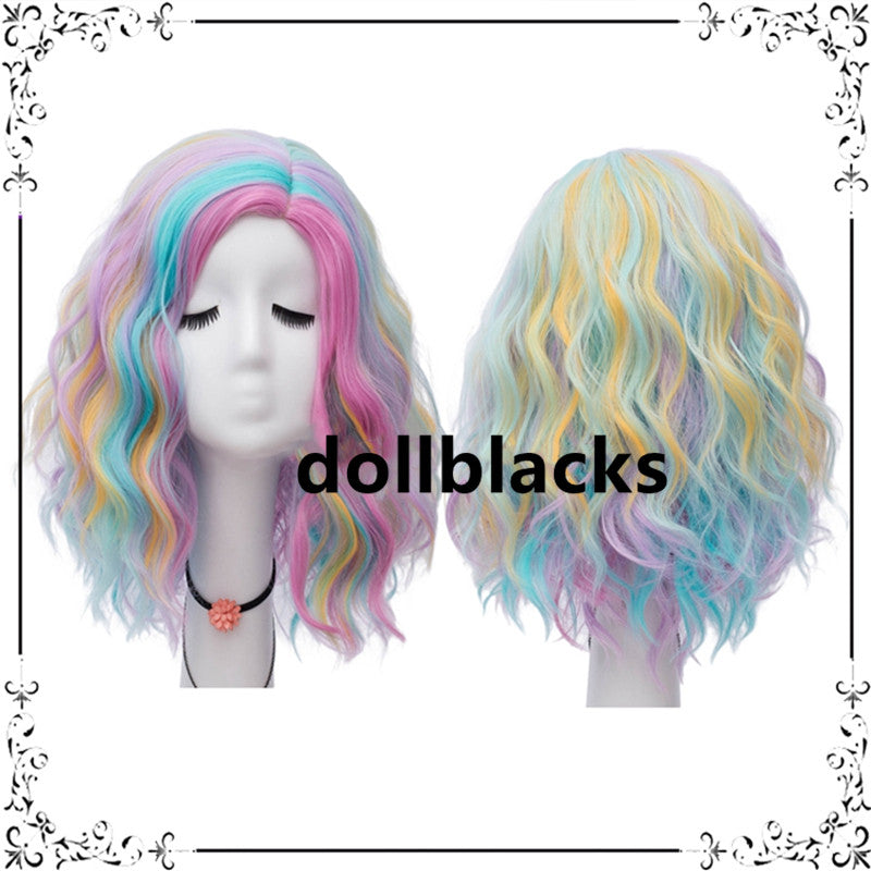 Lolita Rainbow Short Curly Wig DB5671