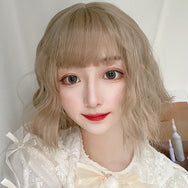 Lolita Linen Gold Short curly hair Wig DB5347
