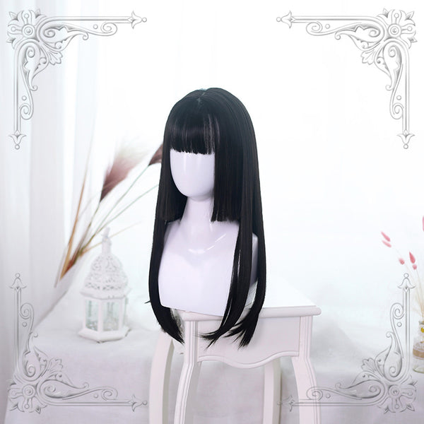 Lolita Natural black long straight wig  DB4349