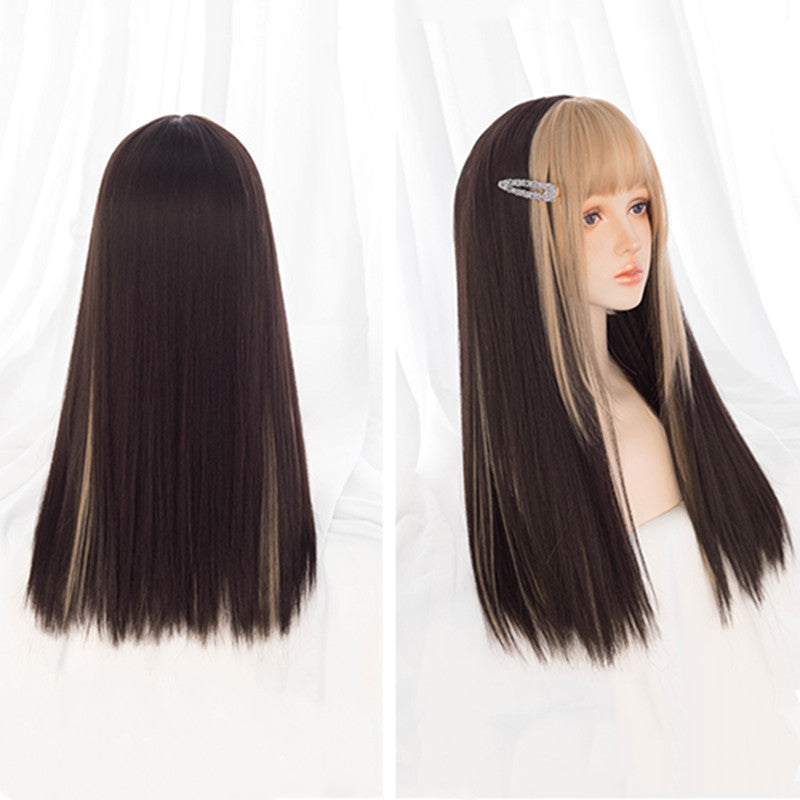 Lolita gold+black long wig DB6273