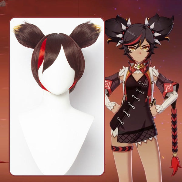 Anime cosplay gradient wig + ears DB6988
