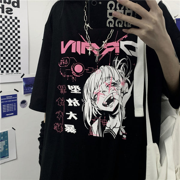 Anime printed short-sleeved T-shirt DB5795