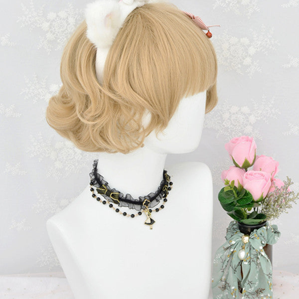 Lolita Linen Gold Short Curly Wig DB5848