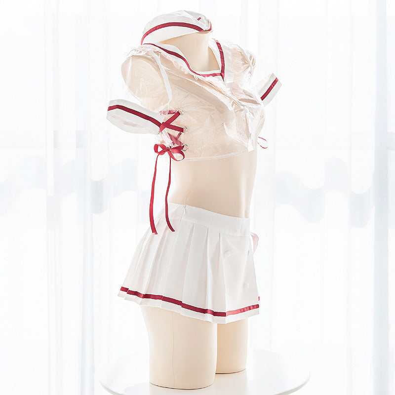 Sexy cos transparent nurse uniform suit DB5249