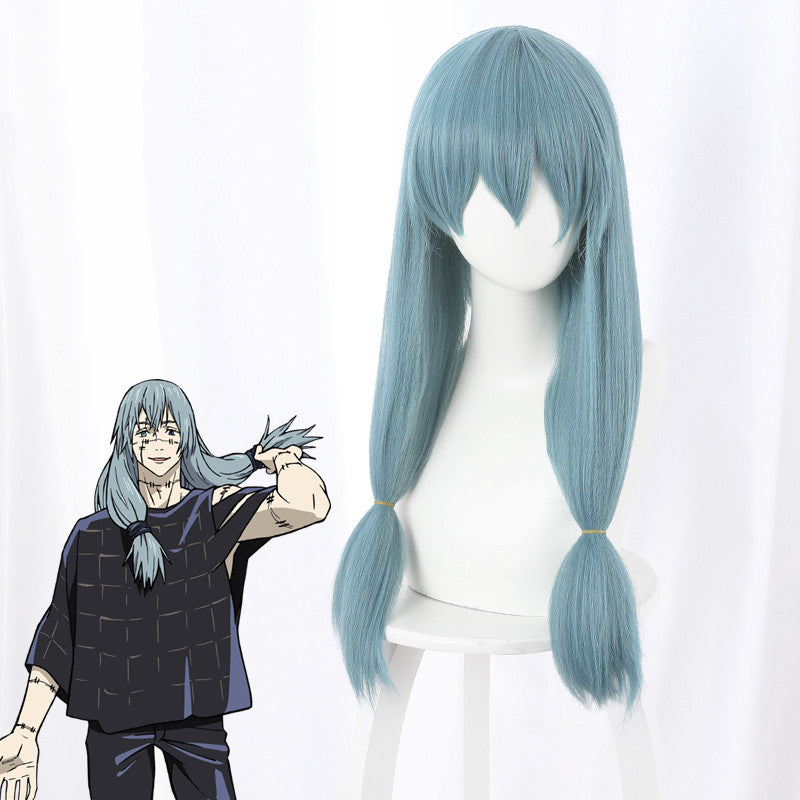 Anime Mahito cosplay lake blue wig DB6264