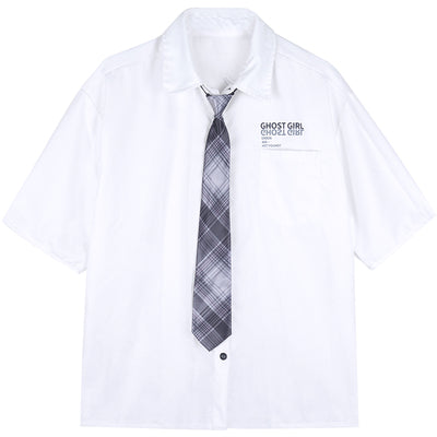 Dark college tie white shirt DB4142