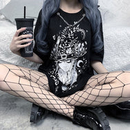 Punk girl print T-shirt DB5426