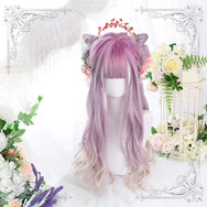 Lolita purple gradient long curly hair wig DB5816