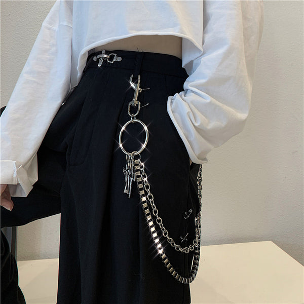 Vintage cross metal waist chain DB7422