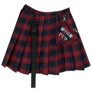 punk plaid pleated skirt  DB7805