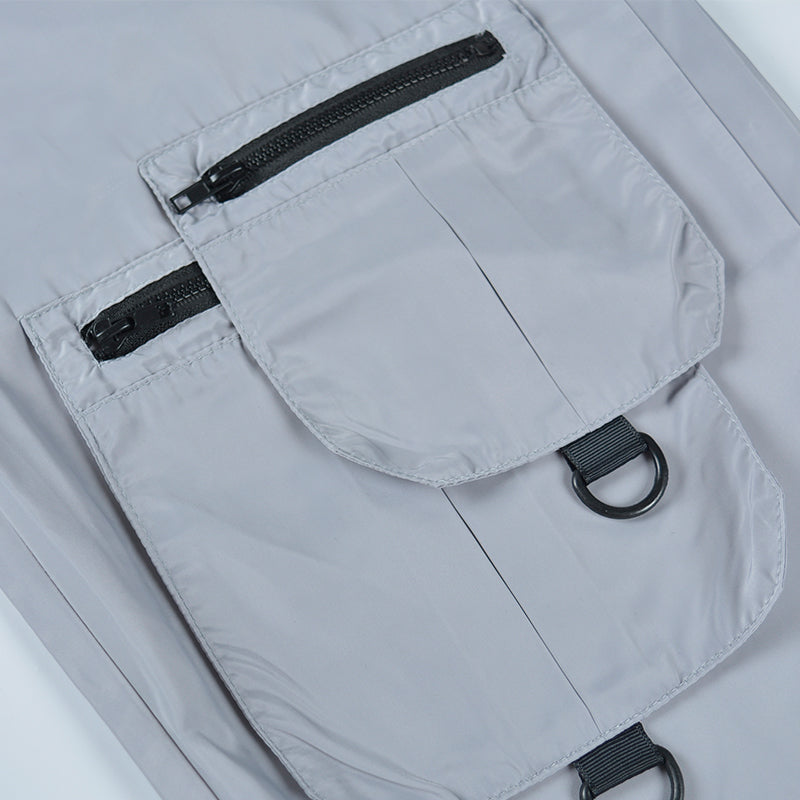 Silver gray high waist pants DB6452