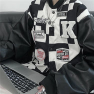 Retro black and white checkerboard jacket  DB7873